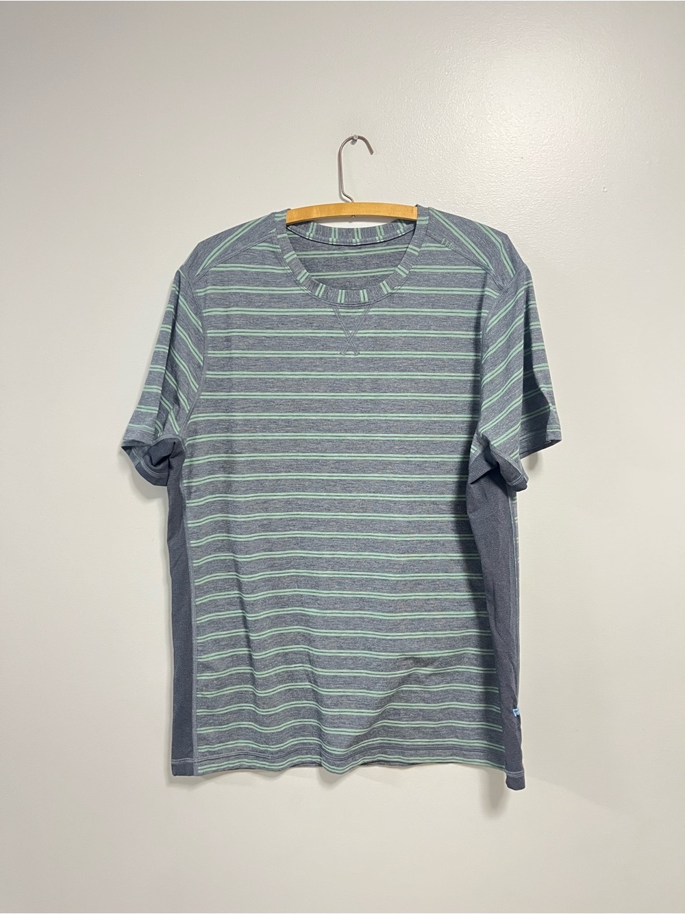 LULULEMON T.H.E. Crew Top Double Dip Stripe Vintage Green Size XXL